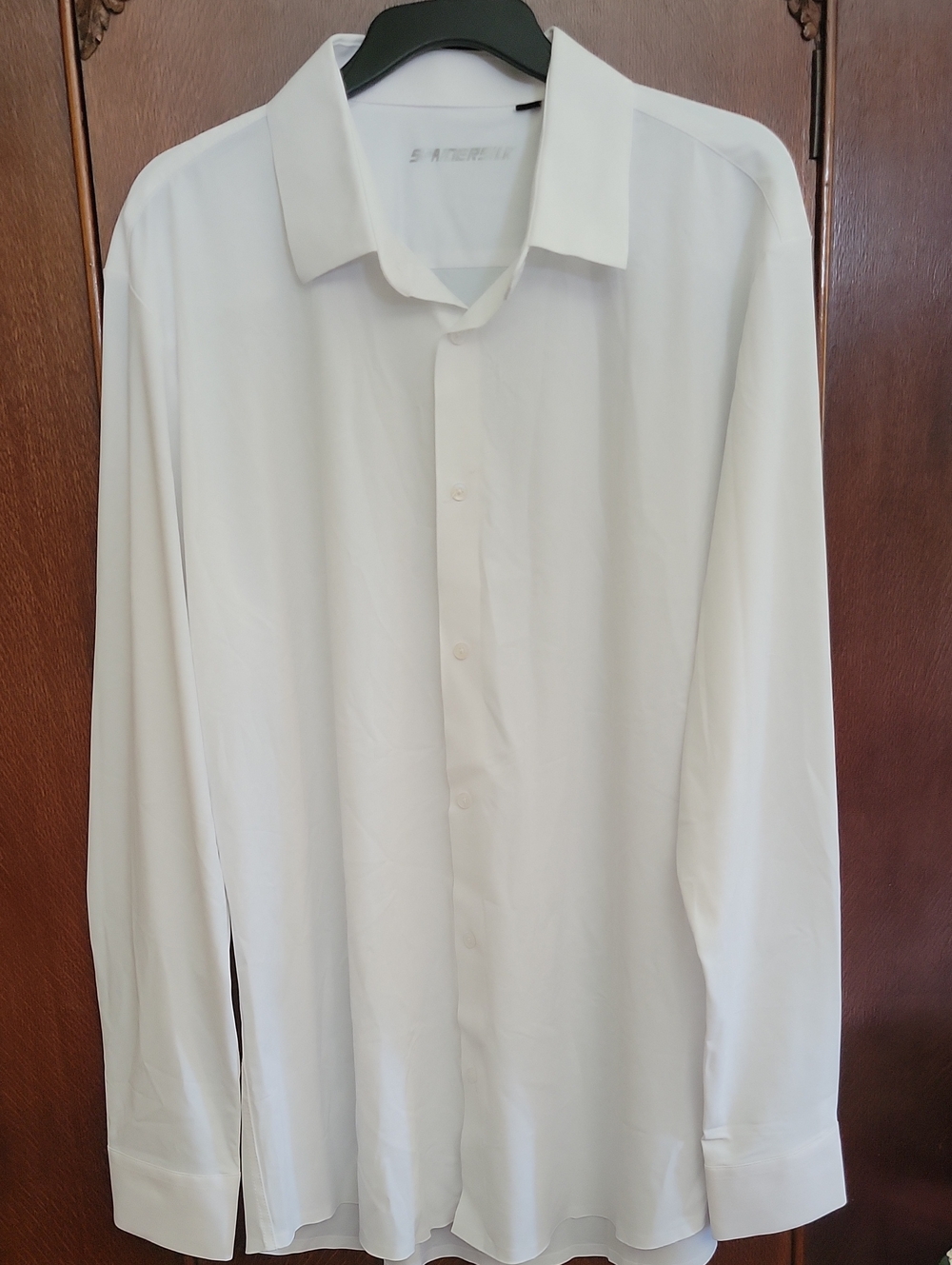 Men's White Long-Sleeve Dress Shirt  Designed In ITALY XL